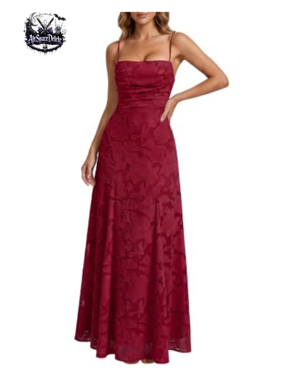 Floral A-Line Maxi Dress Lace-Up Backless Spaghetti Strap Wedding Guest